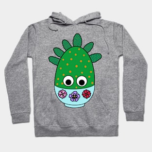 Cute Cactus Design #253: Tuna Cactus In Floral Bowl Hoodie